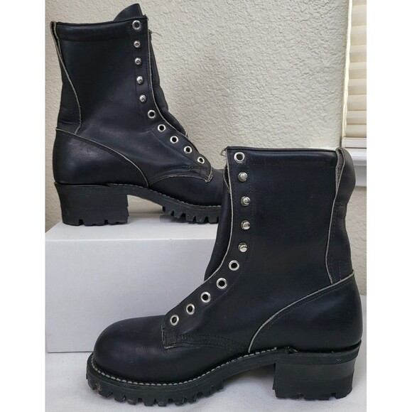 Unbranded USAS Z41.1-1967/75 Lace up Mens Steel Toe Logger Work Boots Sz 5B NWOT - Picture 5 of 15